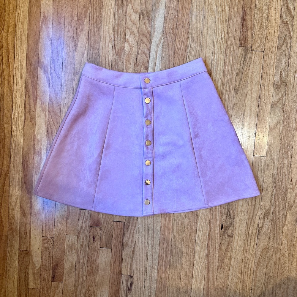 Blush Pink Suede Skirt